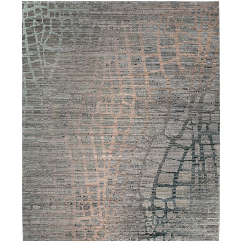 SAFAVIEH Valencia Nazila Distressed Vintage Boho Oriental Polyester Rug - 9' x 12' - Grey/Multi