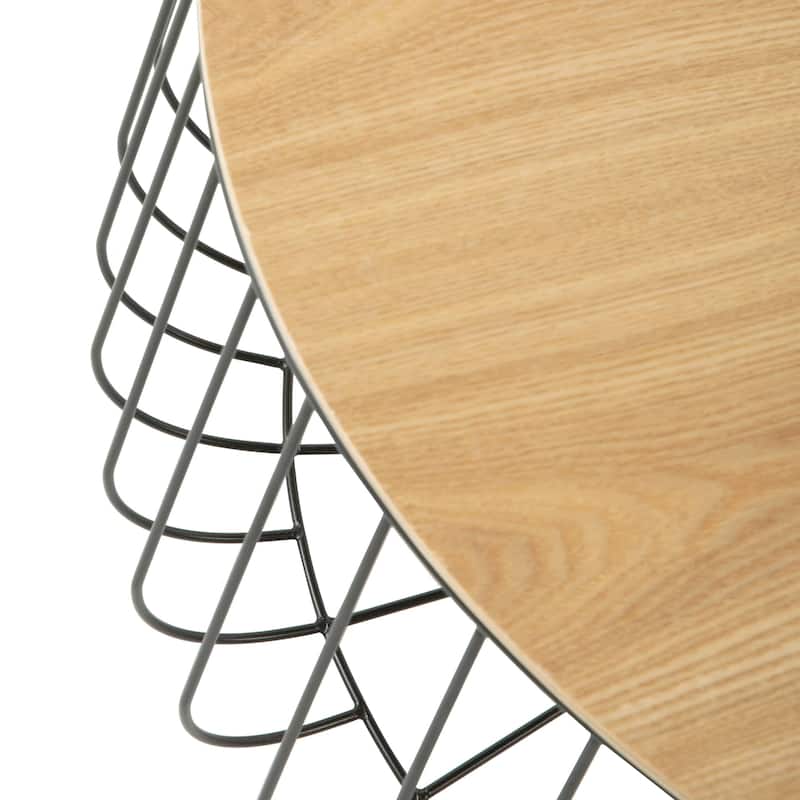 LeisureMod Runswick Modern Round Center Coffee Table - Mid Century Accent Side End Table for Home Office Living Room Bedroom