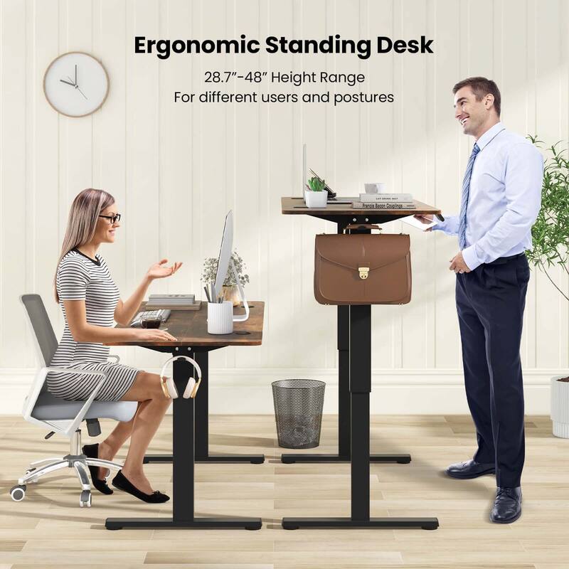 Costway 55" x 24" Electric Standing Desk with 3 Memory Height Settings
