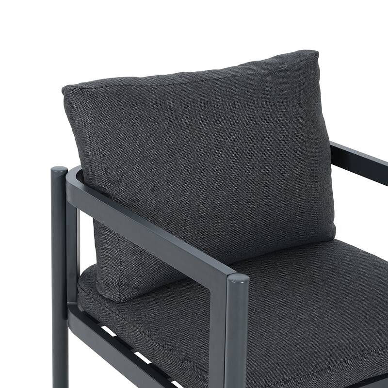 Christopher Knight Home - Outdoor Aluminum Dining Chair Set with Modern Grey Cushions