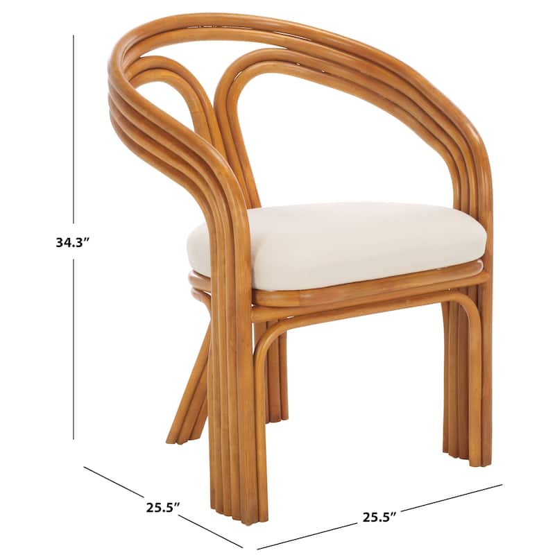 SAFAVIEH Couture Jennabrook Rattan Pole Accent Chair, Fully Assembled - 26"W x 26"D x 34"H