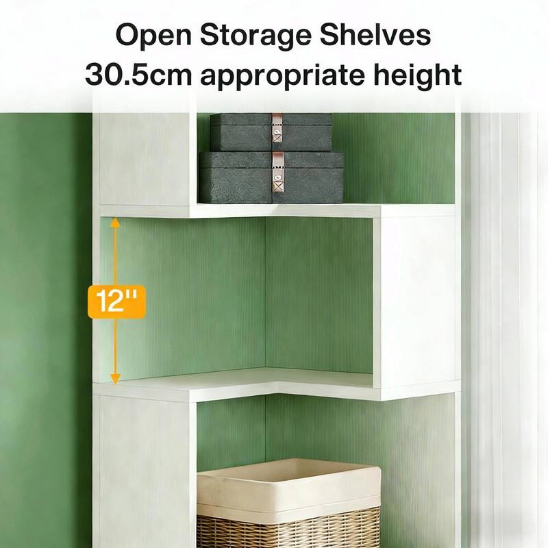 5-Tier L-Shaped Bookcase for Corner Storage and Display