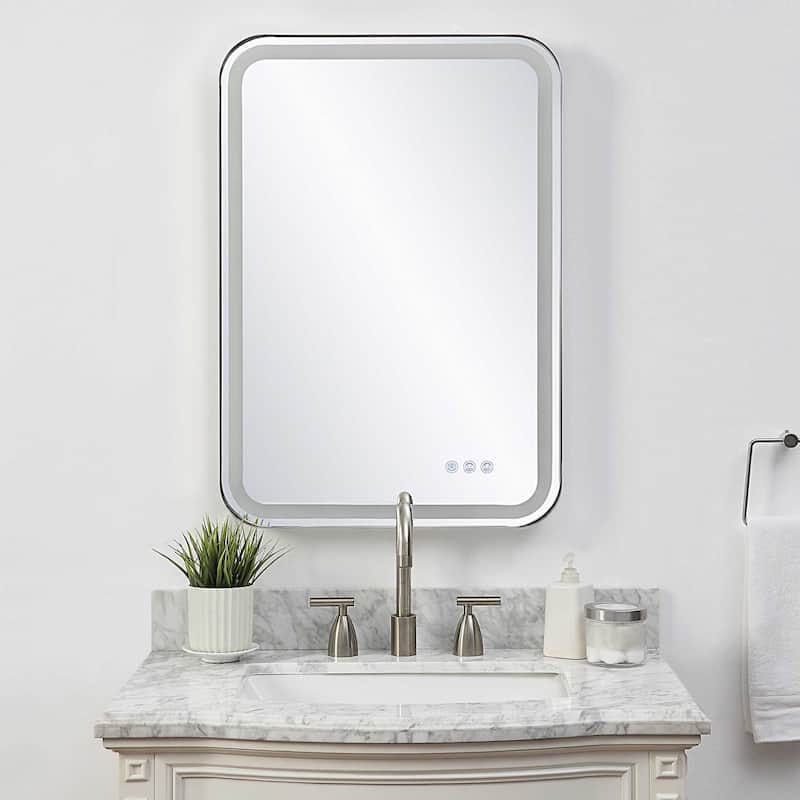 LED Lighted Rectangular Vanity Wall Mirror - 32.25"