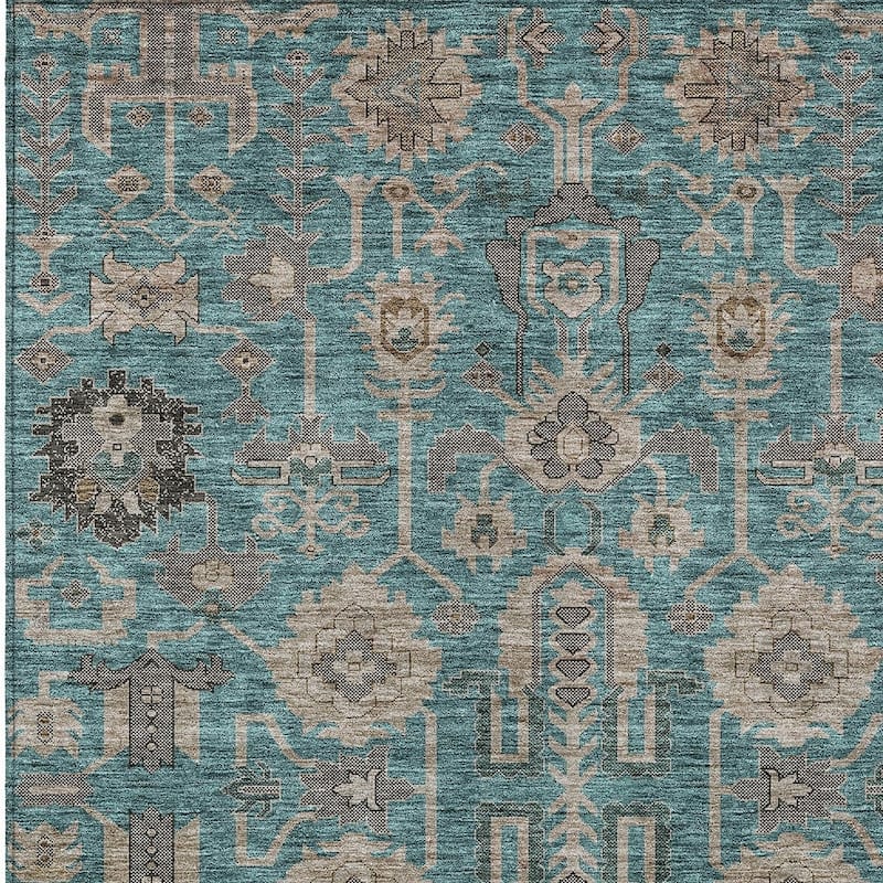 HomeRoots Oriental Traditional Rectangle Outdoor Rug