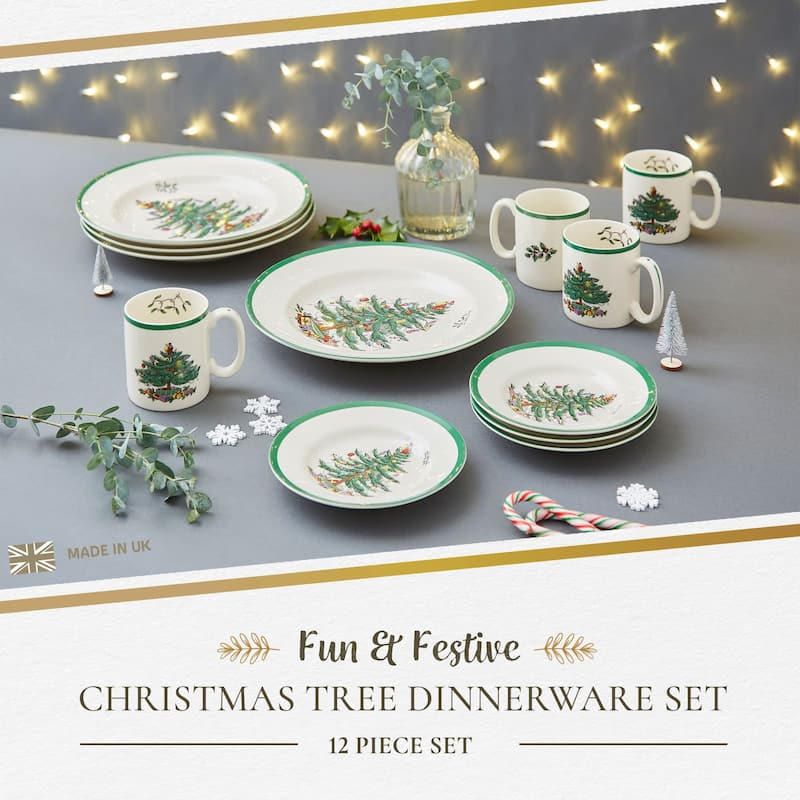 Spode Christmas Tree 12 Piece Dinnerware Set