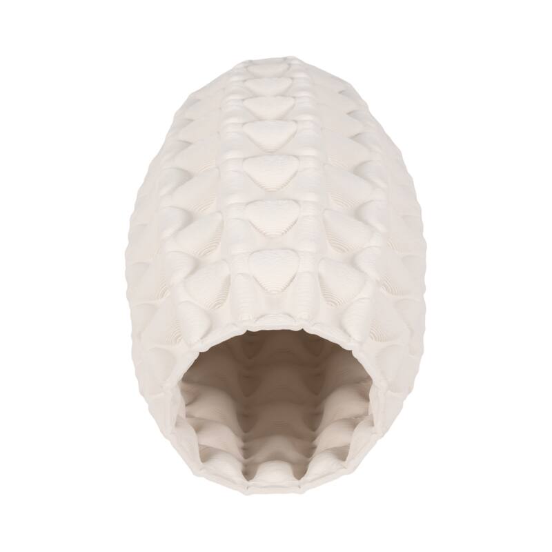 Sagebrook Home Alexander 3D Printed Vase, Ivory/Beige, Bud