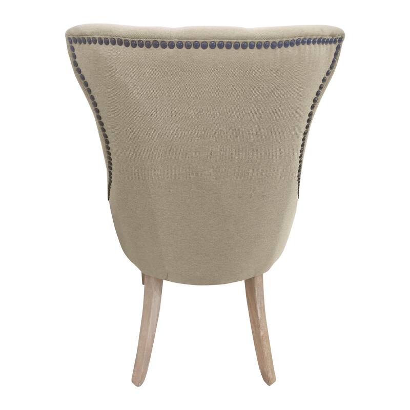Carolina Living Julia Tufted Back Upholstered Chair - Set of 2 - Natural Driftwood - Linen Upholstery