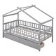preview thumbnail 22 of 34, Wooden House Bed with Two Integrated Drawers, Twin Size