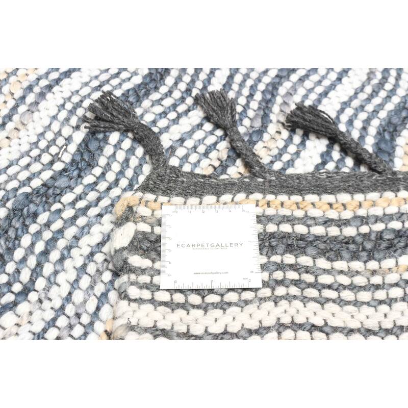 ECARPETGALLERY Braid weave Sienna Dark Grey Wool Rug - 5'8 x 7'6