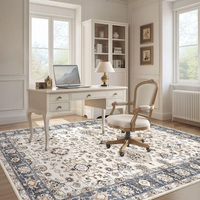 Boho Rug Vintage Pattern Large Non-Slip Stain Resistant Soft Durable