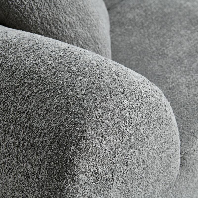 Velvet 2-Seater Sofa Couch, Chaise Lounge Sofa with High-Density Cushions, Corduroy Loveseat Sofa Recliner Sofa - Gray