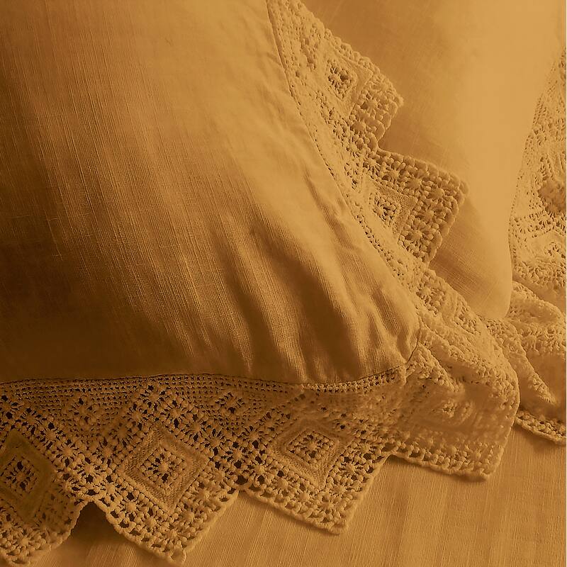 Elsie Lace Gold 6 Piece Comforter Set