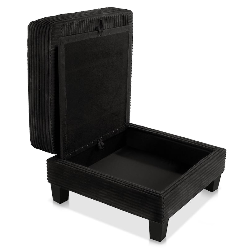 Furniture of America Xenia Modern Chenille Ottoman with Storage