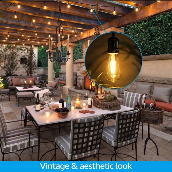 ST19 LED Edison Bulb ST64 Vintage Filament Light Bulb Dusk to Dawn