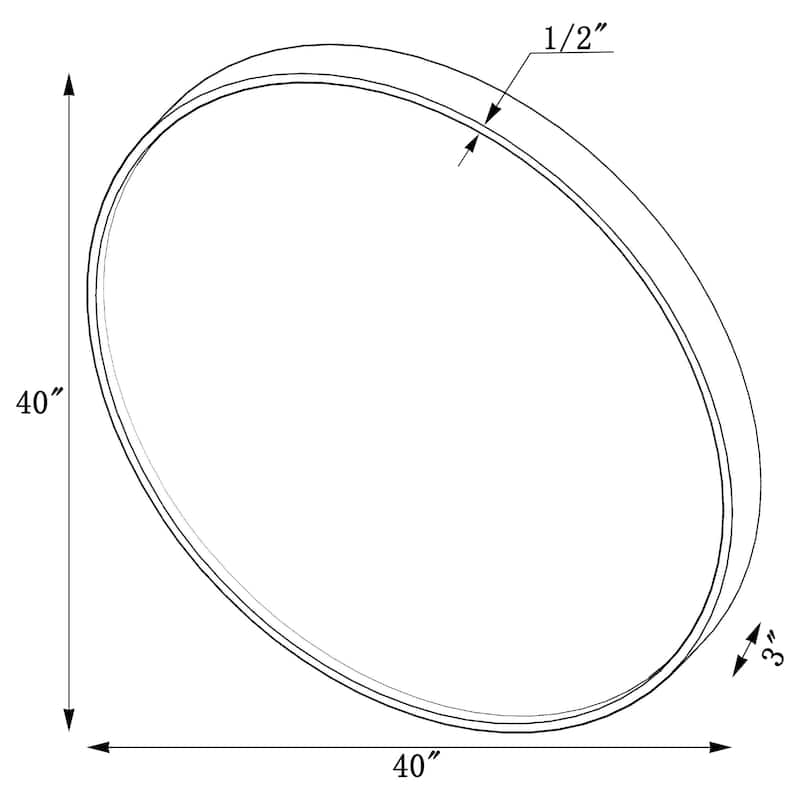 O'Malley 40 x 40 Inch Round Framed Wall Mirror