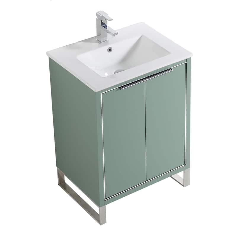 Fine Fixtures Opulence Collection Bathroom Vanity with White Ceramic Sink
