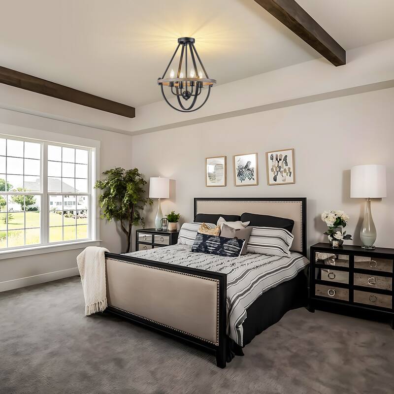 Starsky Farmhouse 4-LightOpen Caged Lantern Chandelier