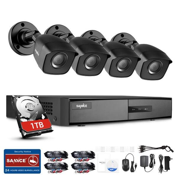 Shop Black Friday Deals On Sannce 8ch 1080p Video Surveillance Cameras Wired System With 4pcs Cameras With 1tb Hard Disk Overstock 20961369