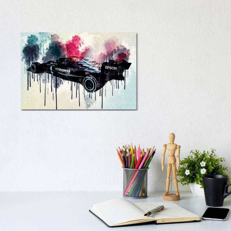 iCanvas "Mercedes-Amg F1 W12 E Performance 2021 Rear View Exterior F1 2021 Race Cars Formula 1" by Sissy Angelastro Canvas Print - 8x12x0.75
