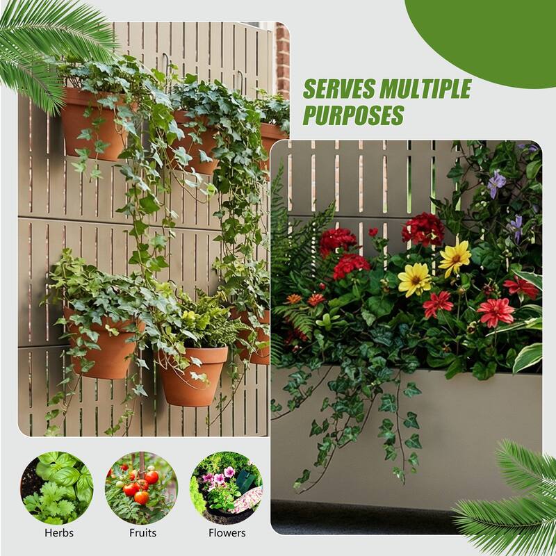 Raised Garden Bed Planter with Trellis Movable Planter Box with Lockable Wheels