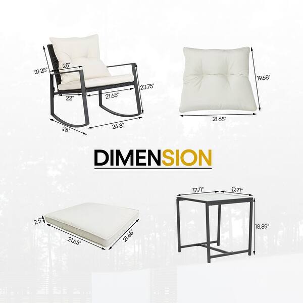 Amarantos Patio Furniture Set 3 Piece Patio Set Bistro Table Set Wicker