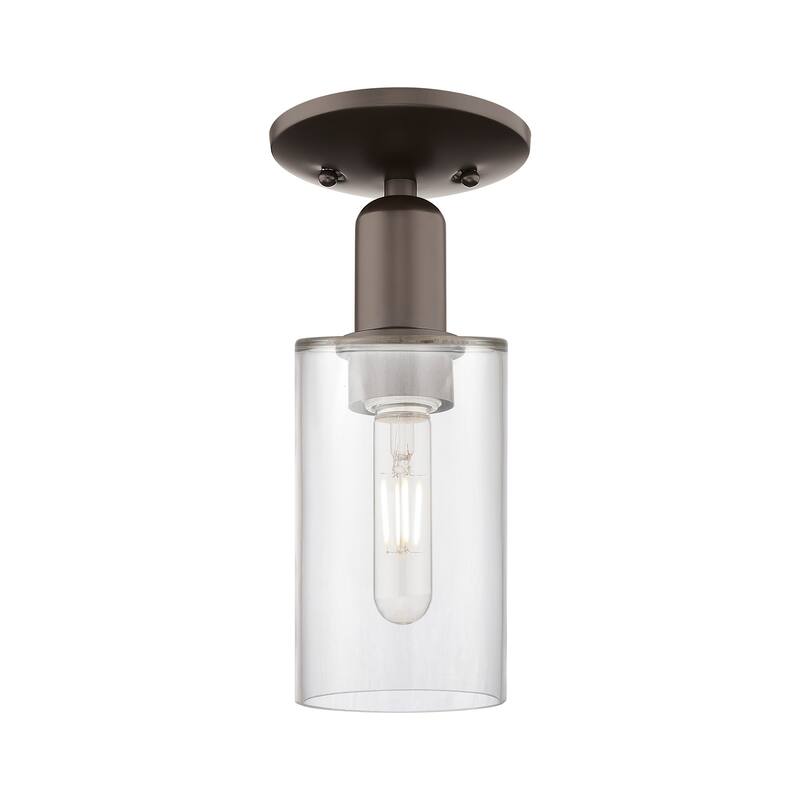 Innovations Lighting 716-1C-11-5 Clymer Semi-Flush Clymer 5" Wide - Oil Rubbed Bronze / Clear