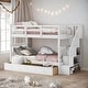 preview thumbnail 2 of 54, Artsy Twin-Over-Twin Bunk Bed with Three Drawers and Storage Stairway for Bedroom, Maximized Space