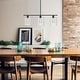 preview thumbnail 2 of 15, YANSUN 31.3in Industrial 3-Light Island Pendant Light with Clear Glass Shades, Black Kitchen Island Light or Kitchen,Dining Room