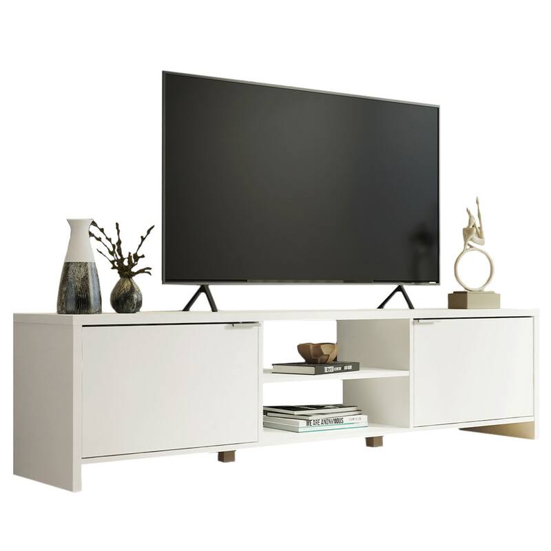 Madesa TV Stand Large Media Console with Cable Management for 65, 75 Inch Media Storage - 80 inches