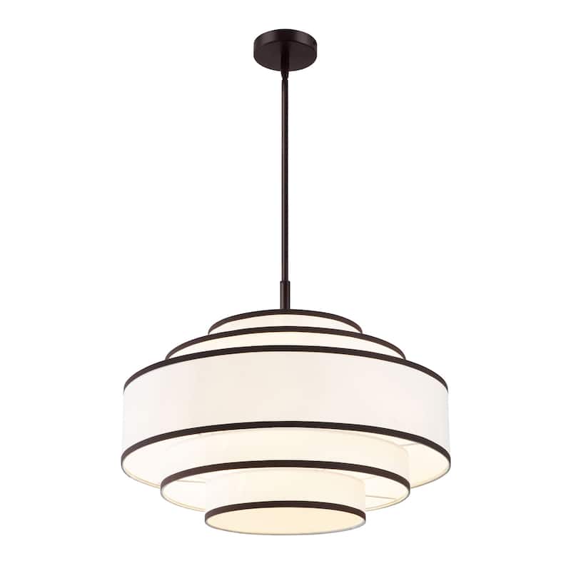 24" 5-Light Dimmable Tiered Drum Chandelier