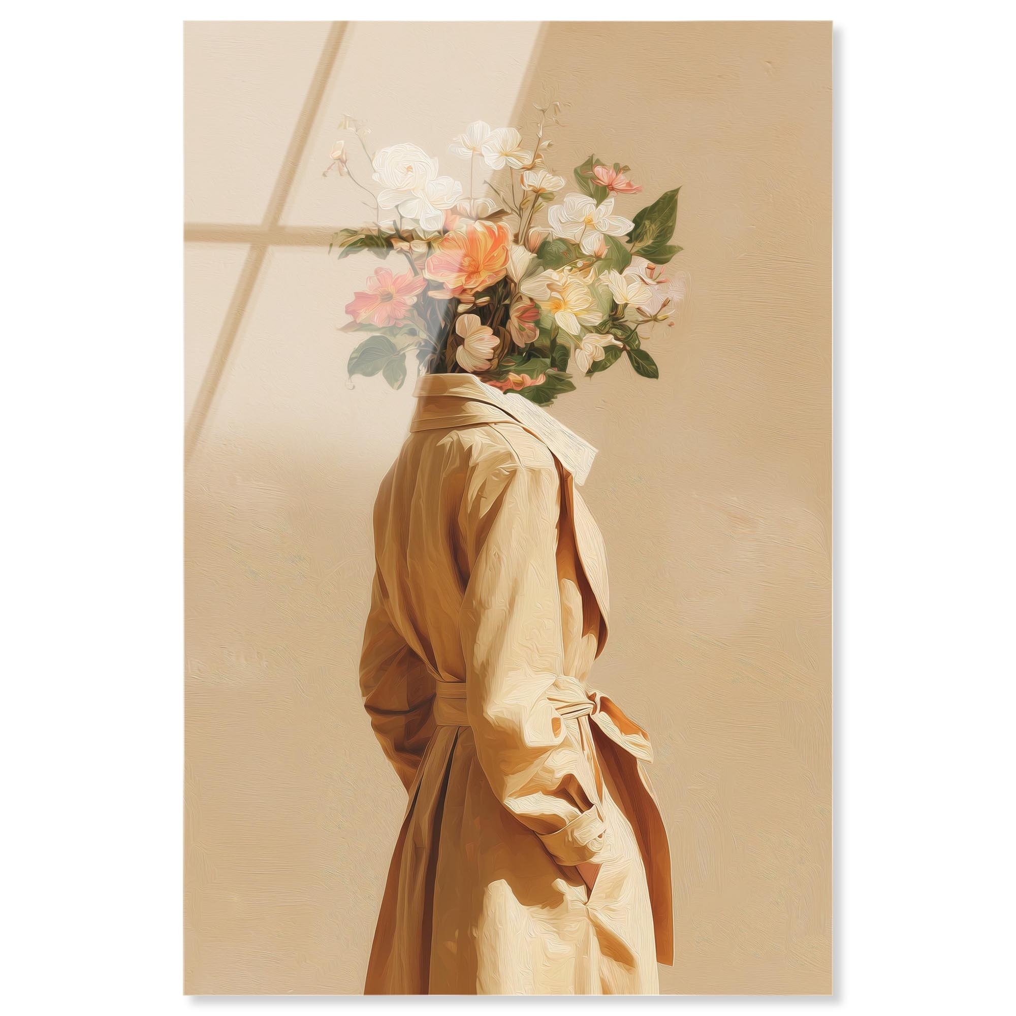 Head Full of Spring Flowers Glam Art Acrylic Print by Art Remedy