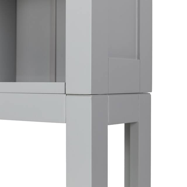 Glitzhome 5.7FT Modern Gray Bathroom Cabinet Spacesaver