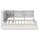 preview thumbnail 6 of 23, Wood Twin Size platform bed with Storage Headboard, Shelves and 2 Drawers