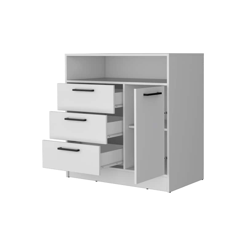 HomeRoots 35" White Three Drawer Dresser