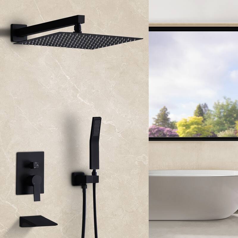 Topcraft Wall Mounted Rain Shower System with Handheld Showerhead
