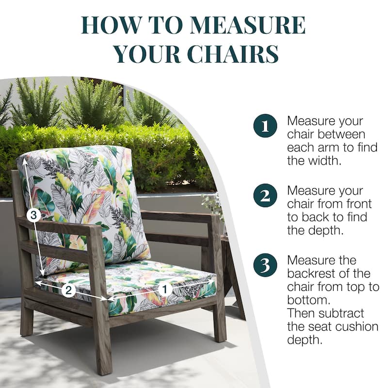 22 x 21 in Patio Premium fabric Outdoor Seat Cushions Set (Seat & Back)