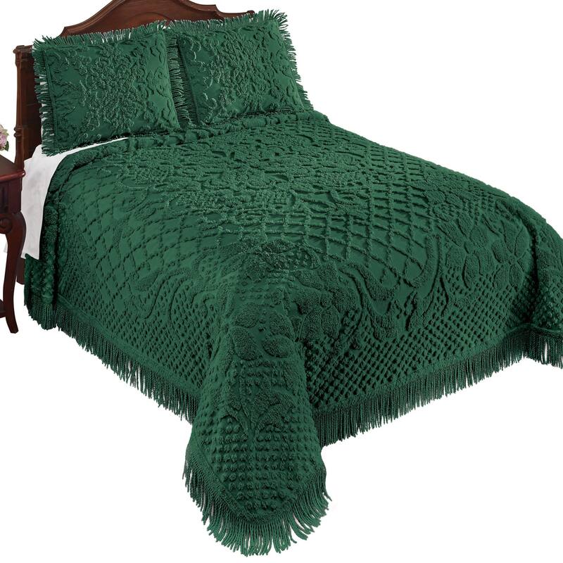 Soft & Luxurious Diamond Pattern Bella Chenille Bedspread