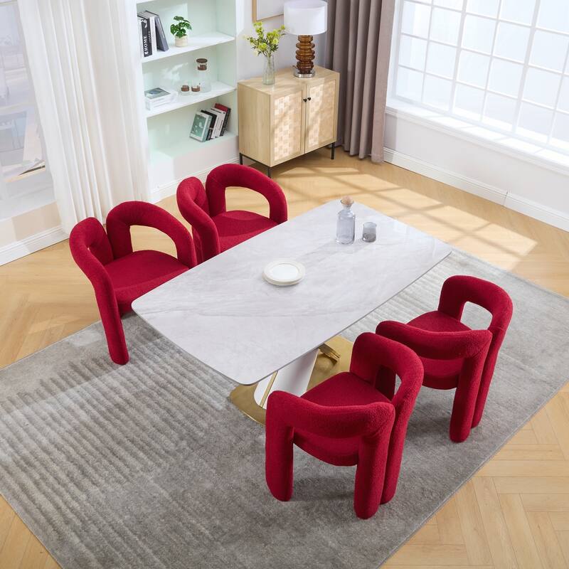 Velvet Fabric Upholstered Accent Chair Set of 2