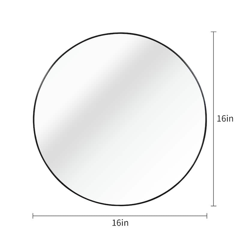 16 Inch Modern Round Wall Mount Mirror