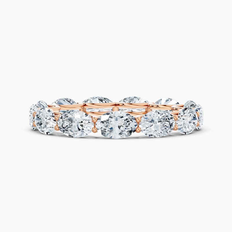 Auriya 14k Gold Oval East-West Lab Grown Diamond Eternity Band 1.80 - 8.25 ct. tw. (F-G, VS) - 3.90 ct. wt. - 4 - Rose
