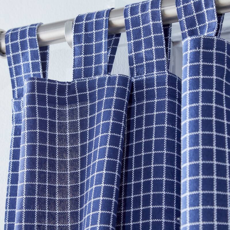 Tommy Hilfiger Mini Check 3-Piece Curtain Tier and Valance Set