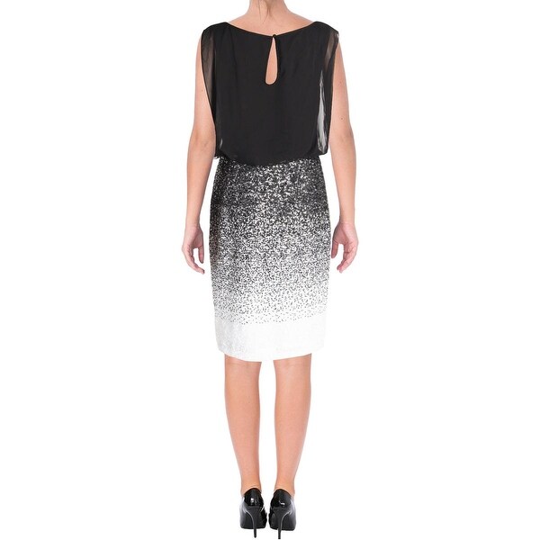cocktail dress with sheer overlay