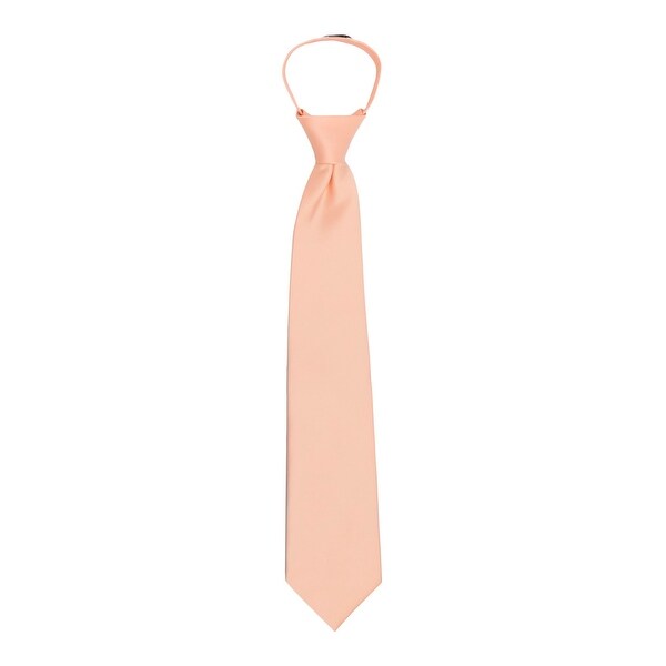 Steel Blue Jacob Alexander Boys 14 Pretied Ready Made Solid Color Zipper Tie