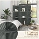 preview thumbnail 38 of 41, HOMCOM 5 Panel 67" Tall Wood Room Divider, Privacy Screen with 3 Display Shelves, and Folding Storage for Bedroom or Home Office