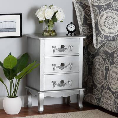 Baxton Studio Callen Classic and Traditional Wood 3-Drawer End Table