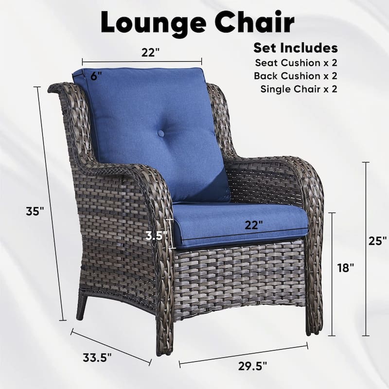 Outdoor Arm Chair with Cushion Rattan Chair