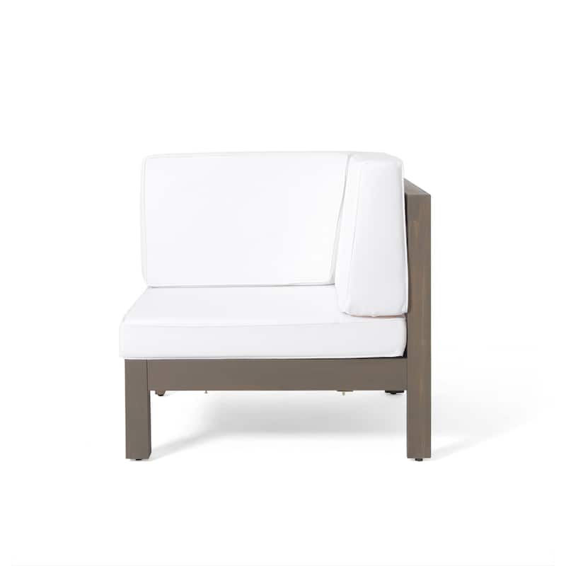 Brava Outdoor 11 Seater Acacia Wood Sectional Sofa and Club Chair Set by Christopher Knight Home