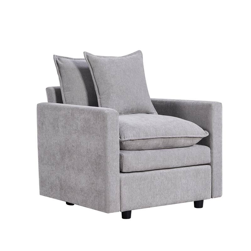 Gray 33.07" Upholstered Arm Chair