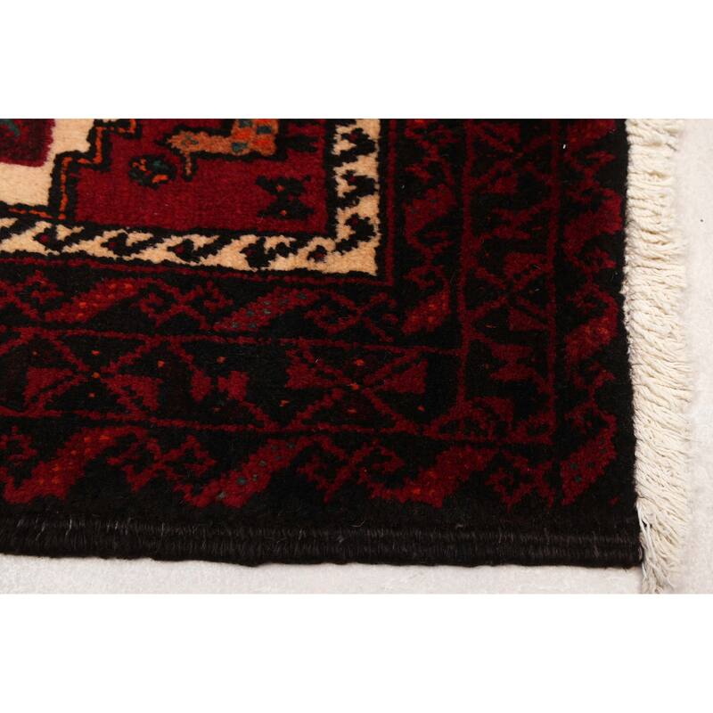 ECARPETGALLERY Hand-knotted Teimani Ivory, Red Wool Rug - 3'1 x 6'2