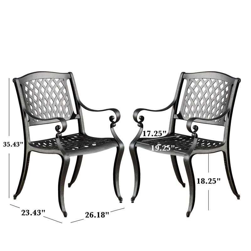 Cayman Outdoor Aluminum Chairs (Set of 2) by Christopher Knight Home - 23.75 x 22.00 x 35.75